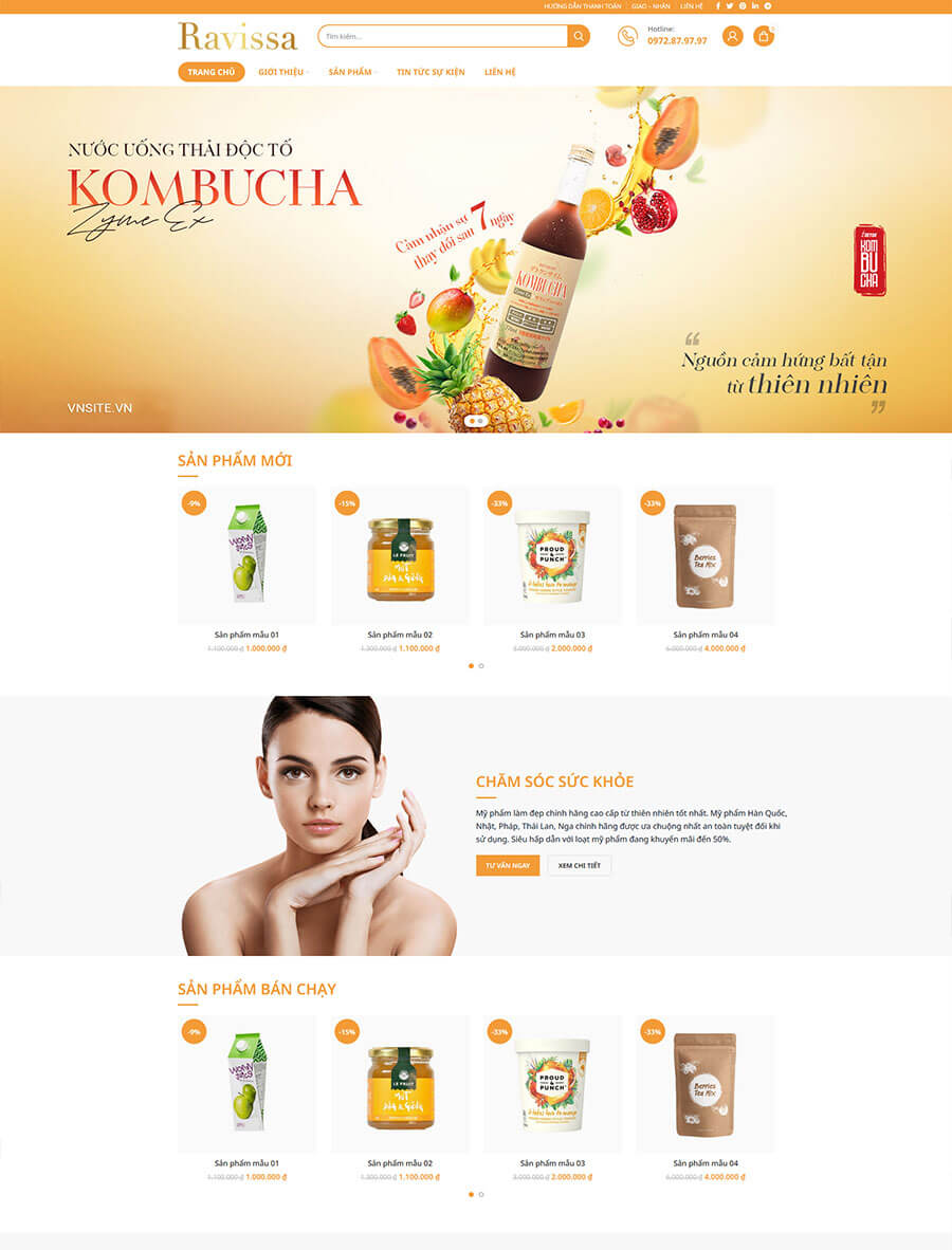 Thiet ke website my pham lam dep