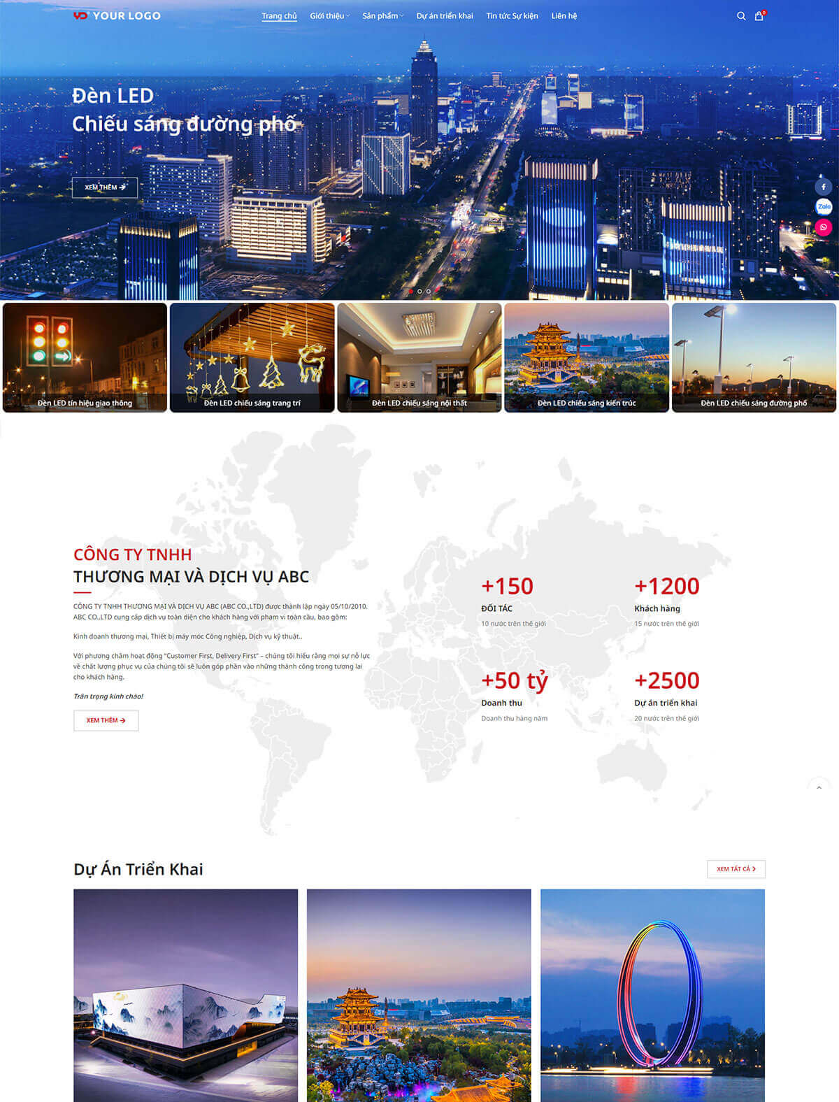 thiet ke website den led