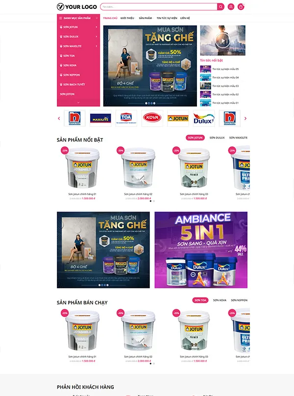 Thiết kế website bán sơn nước - Sơn dầu