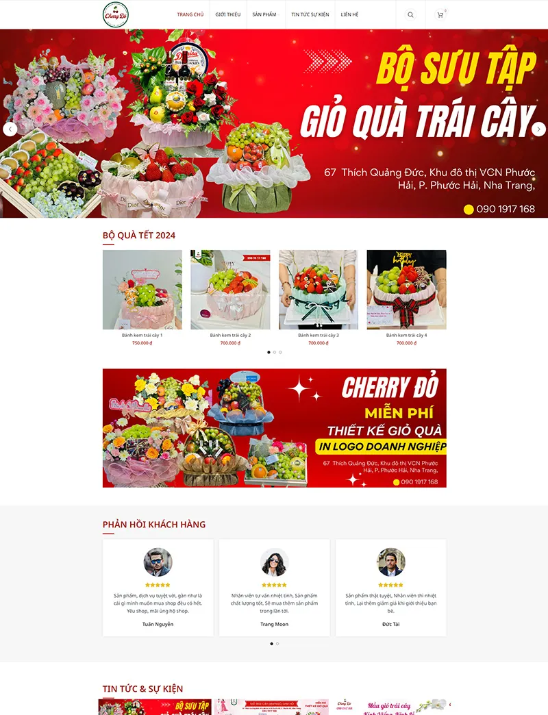 Thiết kế website giỏ quà tết
