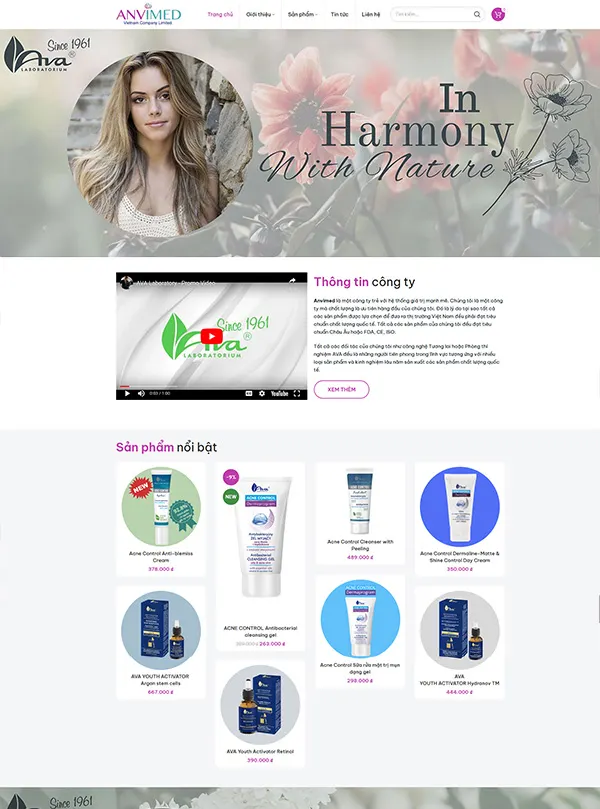 Thiết kế website mỹ phẩm làm đẹp