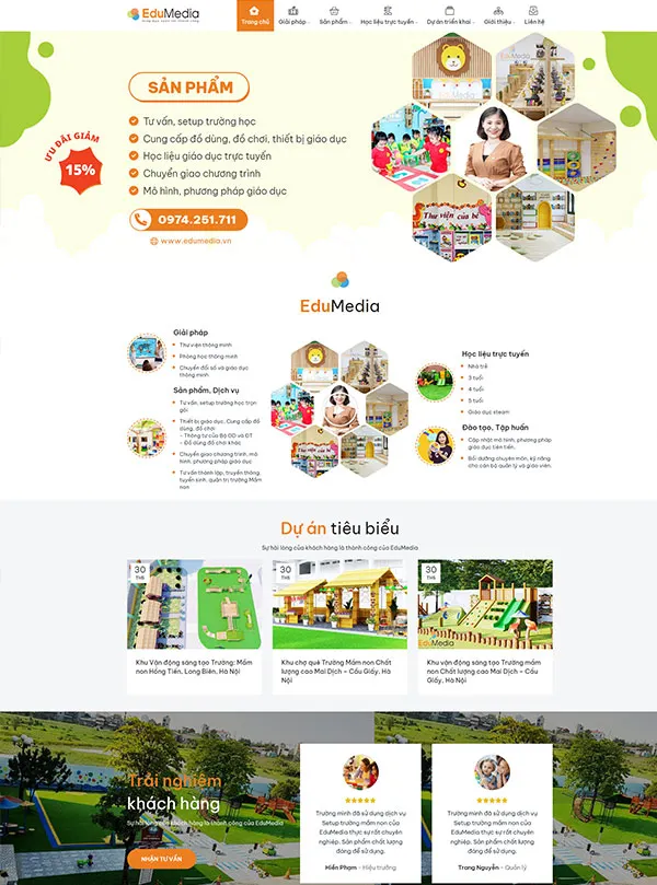 Thiết kế website tư vấn setup trường mầm non