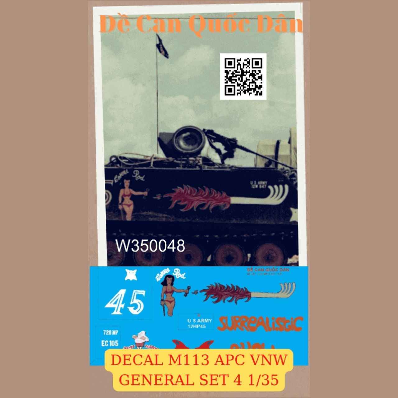 Decal Quốc Dân | 1:35 | Decal for M113 APC US Verion Decal VNW set 4