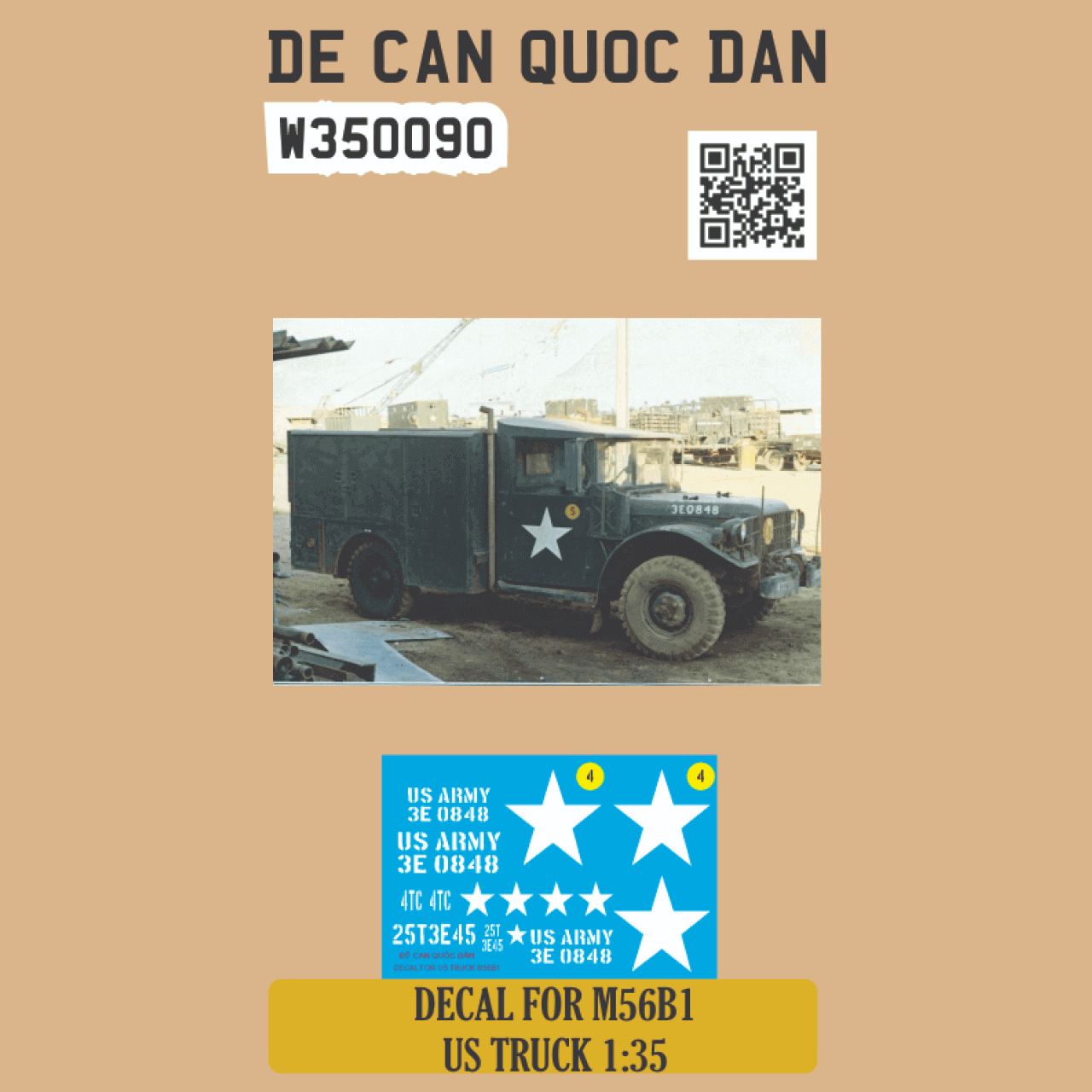 Đề Can Quốc Dân | 1:35 | Decal for M56B1 US Truck