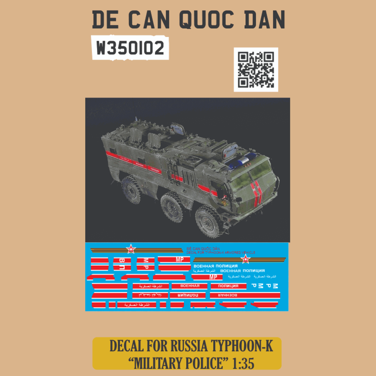 Đề Can Quốc Dân | 1:35 | Decal for Russia Typhoon K Milirary Police