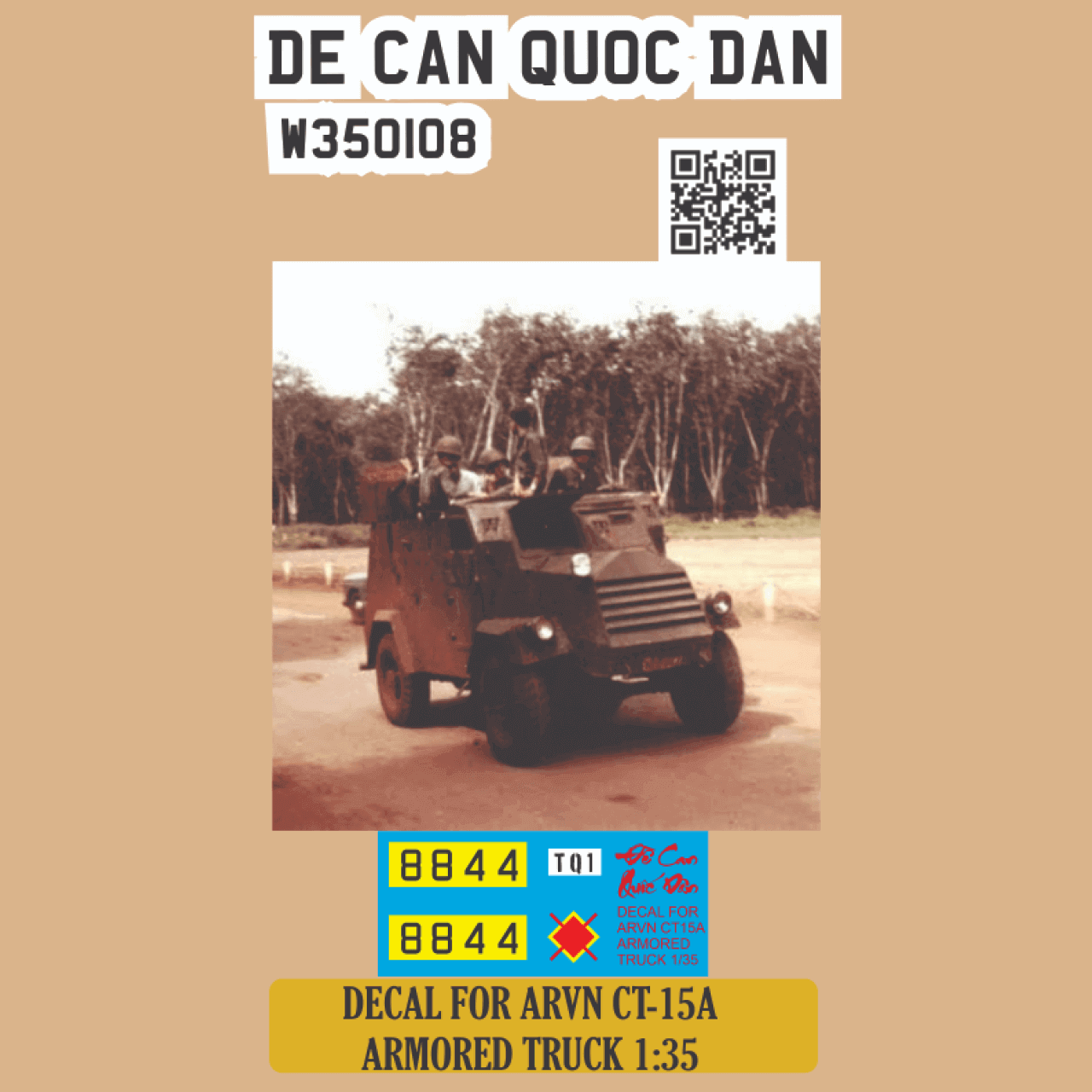 Đề Can Quốc Dân | 1:35 | Decal for ARVN CT-15A Armour Car