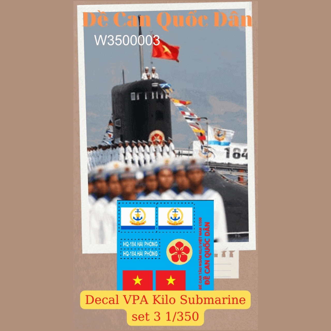 Decal Quốc Dân | 1:350 | Decal for Kilo Class VPN version | HQ-183 HAIPHONG