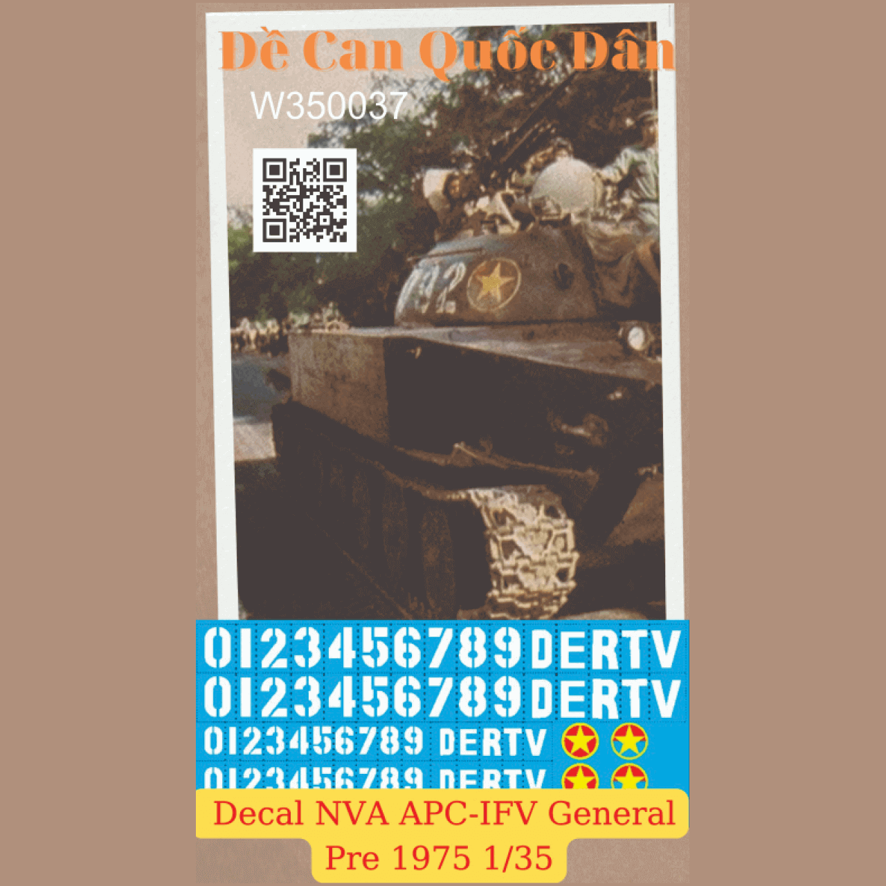 Decal Quốc Dân | 1:35 | Decal for NVA APC-IFV General Pre 1975 VNW