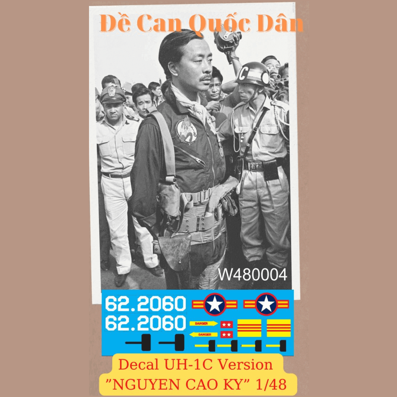 Decal Quốc Dân | 1:48 | Decal for UH-1C ARVN "General Ky" Version VNW