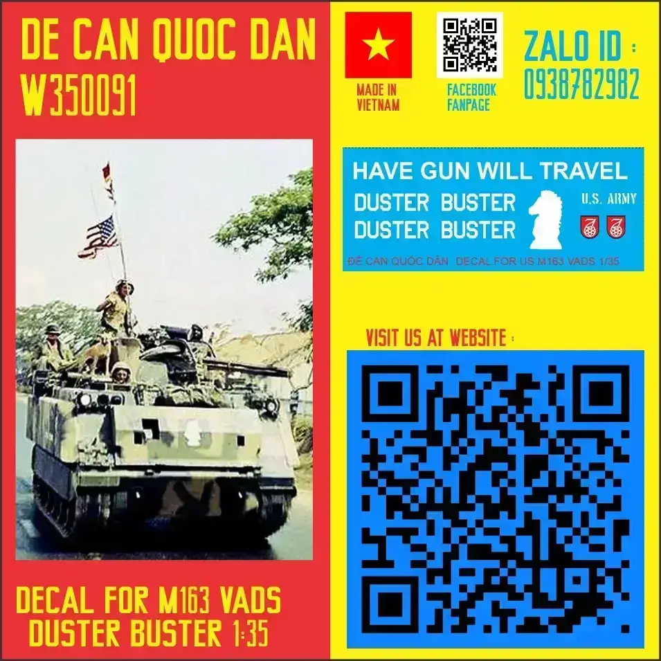 Đề Can Quốc Dân | 1:35 | Decal for M163 VADS BUSTER DUSTER