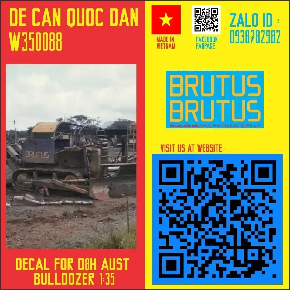 Đề Can Quốc Dân | 1:35 | Decal for D8H Australia Bulldozer