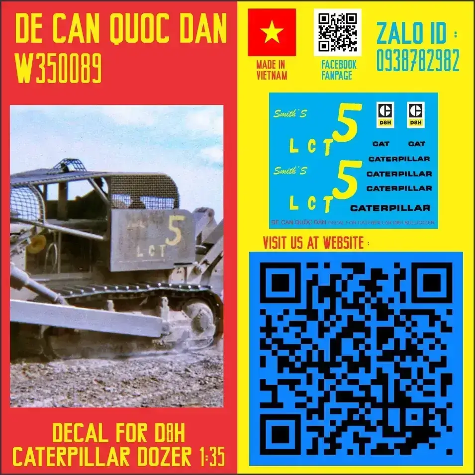 Đề Can Quốc Dân | 1:35 | Decal for D8H Australia Caterpilla