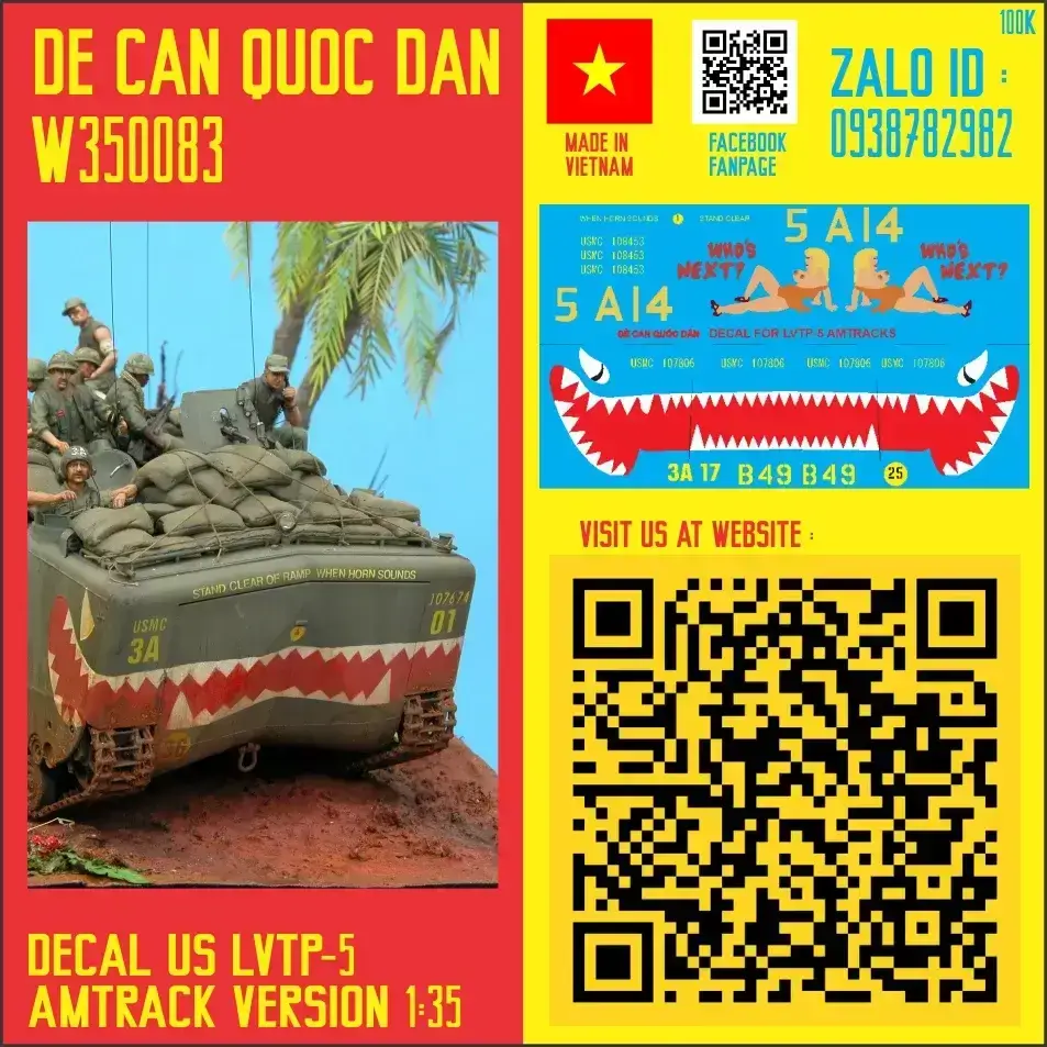Đề Can Quốc Dân | 1:35 | Decal for LVTP-5 AMTRACK