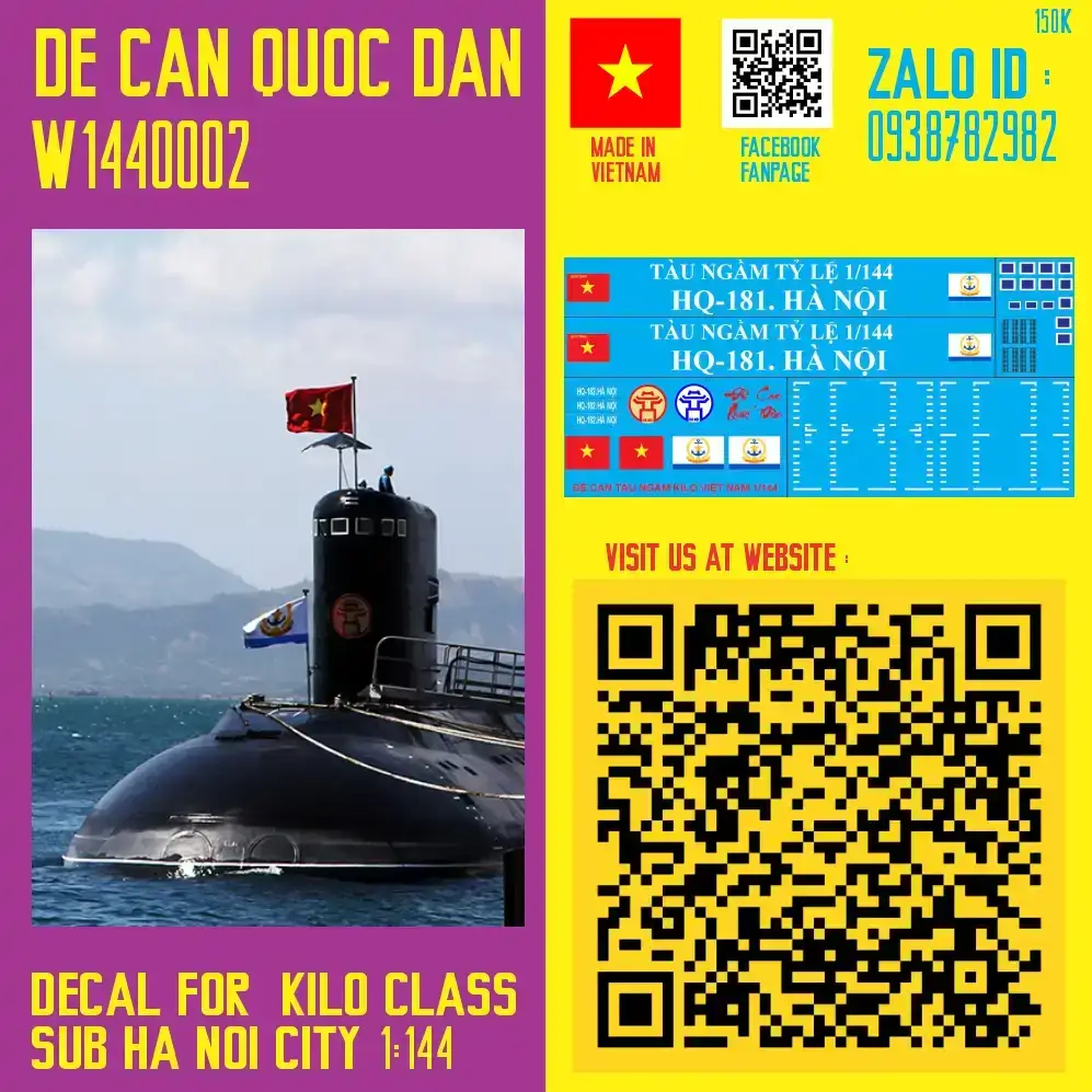 Decal Quốc Dân | 1:144 | Decal for Kilo Class VPN version | HQ-181 HANOI
