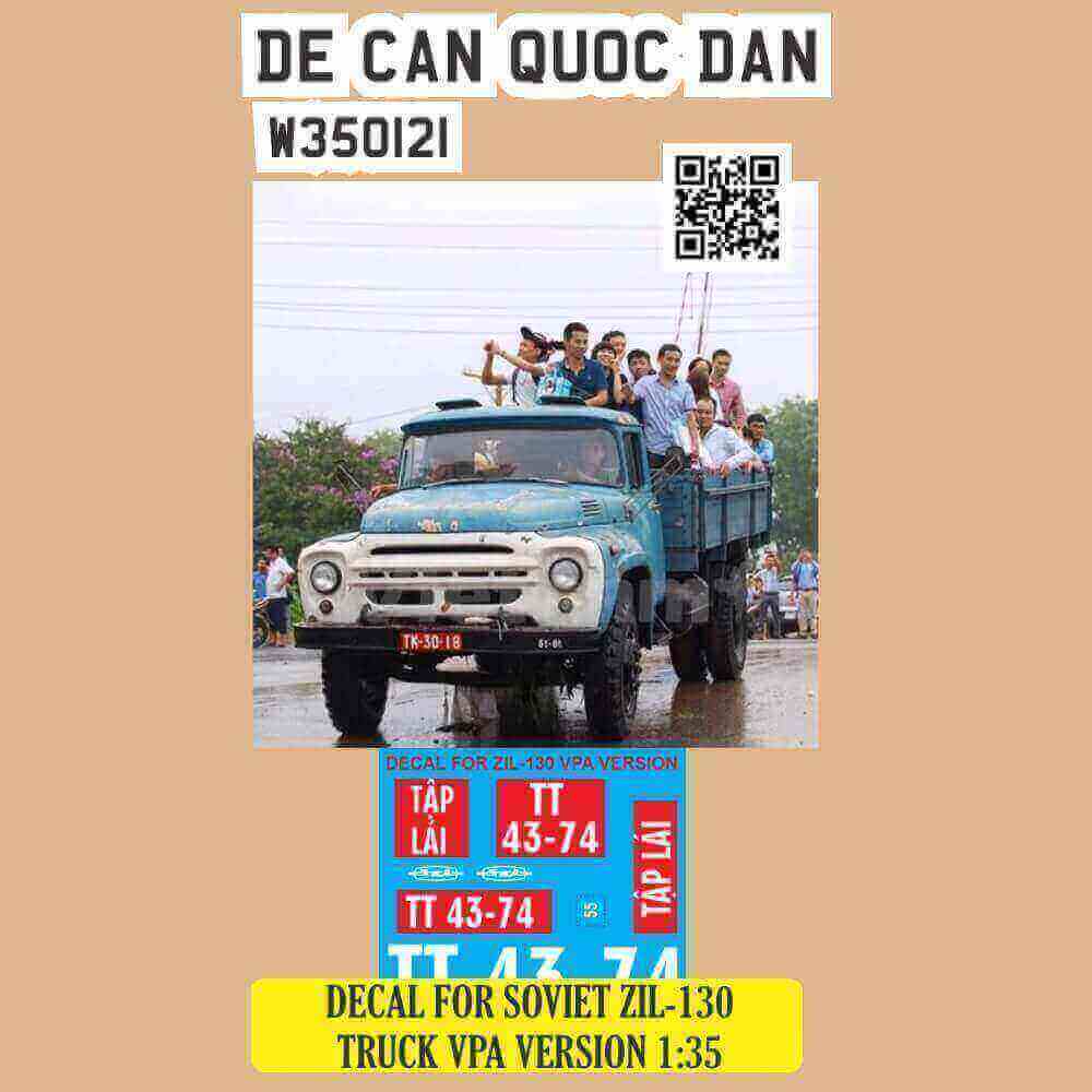 Đề Can Quốc Dân | 1:35 | Decal for Soviet Zil-130 truck VPA Versions