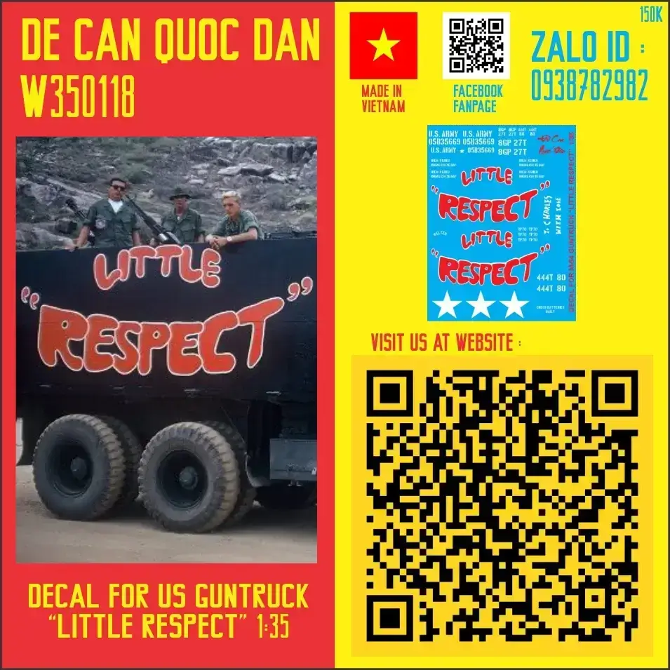 Đề Can Quốc Dân | 1:35 | DECAL FOR M54 GUNTRUCK  “LITTLE RESPECT”