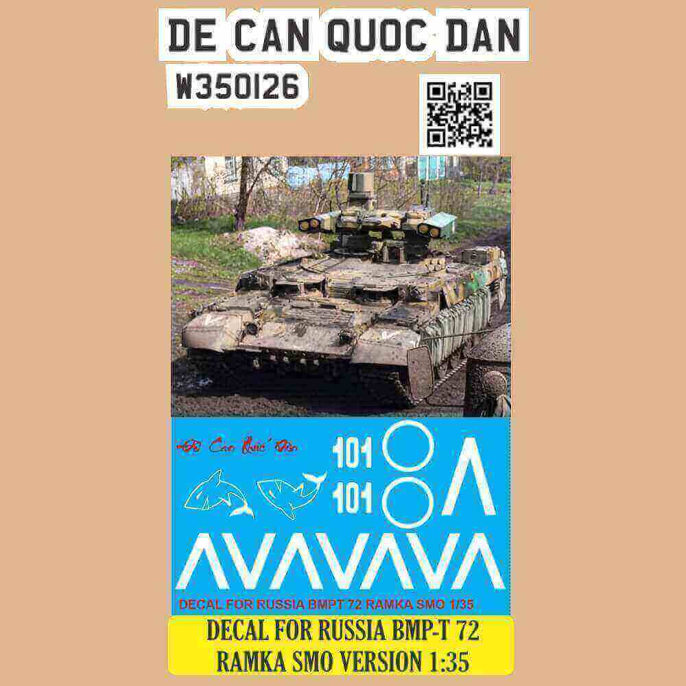 Decal Quốc Dân | 1:35 | DECAL FOR RUSSIA BMP-T 72 RAMKA SMO VERSION