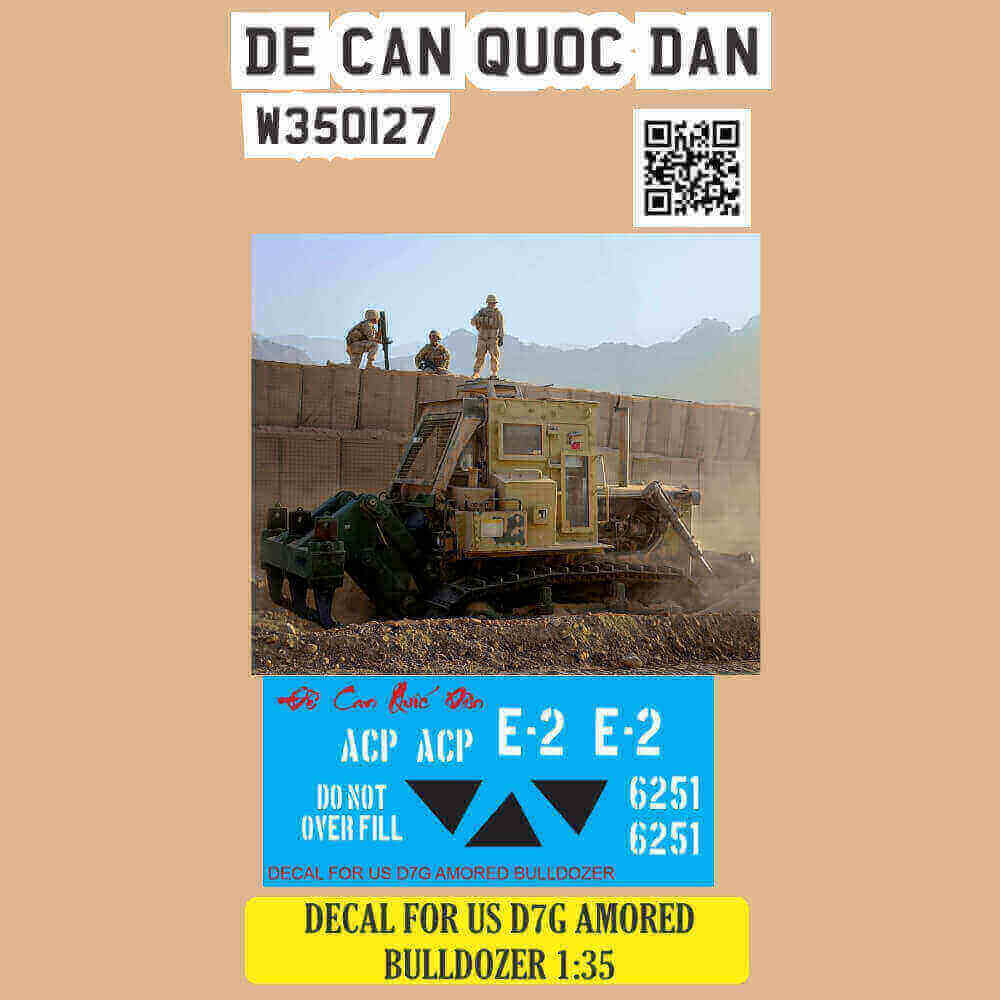 Decal Quốc Dân | 1:35 | DECAL FOR US D7G AMORED BULLDOZER