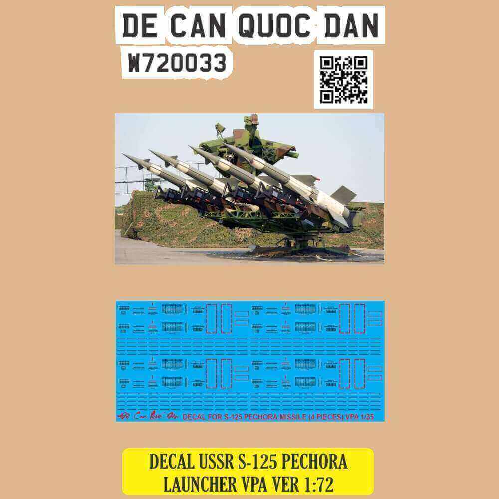 Decal Quốc Dân | 1:72 | DECAL FOR USSR S-125 PECHORA VPA VERSION