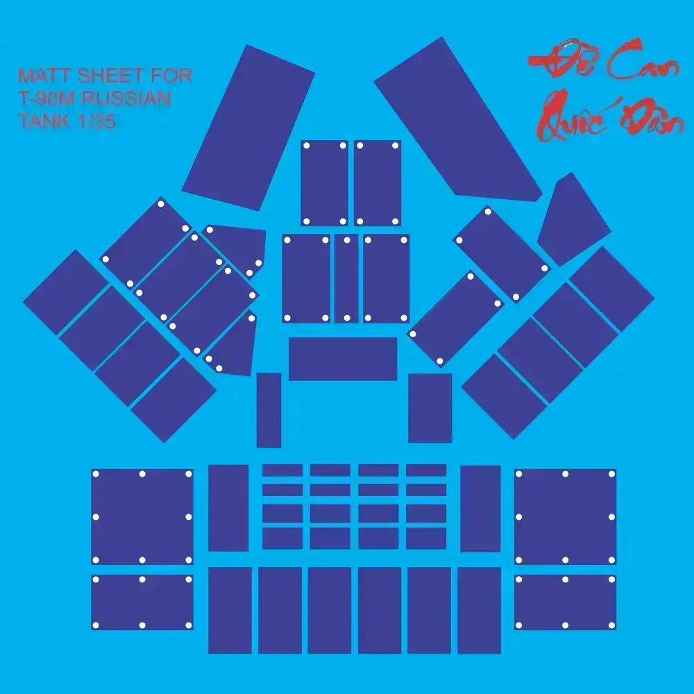 Decal Quốc Dân | 1:35 | MATT SHEET FOR T-90M RUSSIAN TANK (MATT DECAL)
