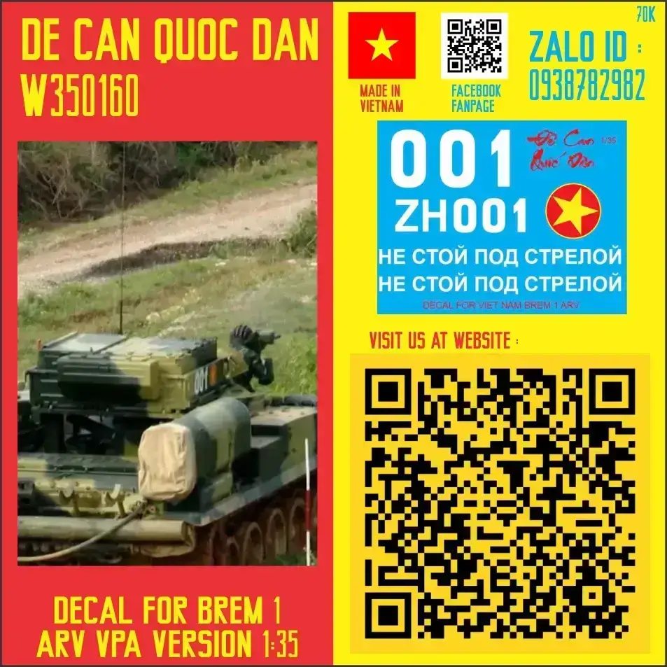 Decal Quốc Dân | 1:35 | DECAL FOR BREM 1 ARV VPA VERSION