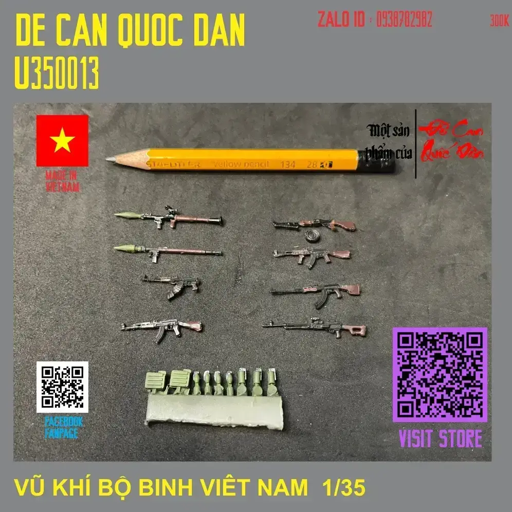 Decal Quốc Dân | 1:35 | BỘ VŨ KHÍ CÁ NHÂN BỘ BINH VIỆT NAM