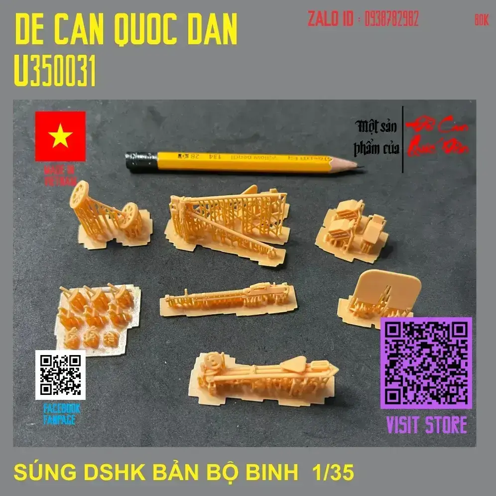 Decal Quốc Dân | 1:35 | ĐẠI LIÊN DSHK 12,7MM BẢN BỘ BINH TỶ LỆ 1/35