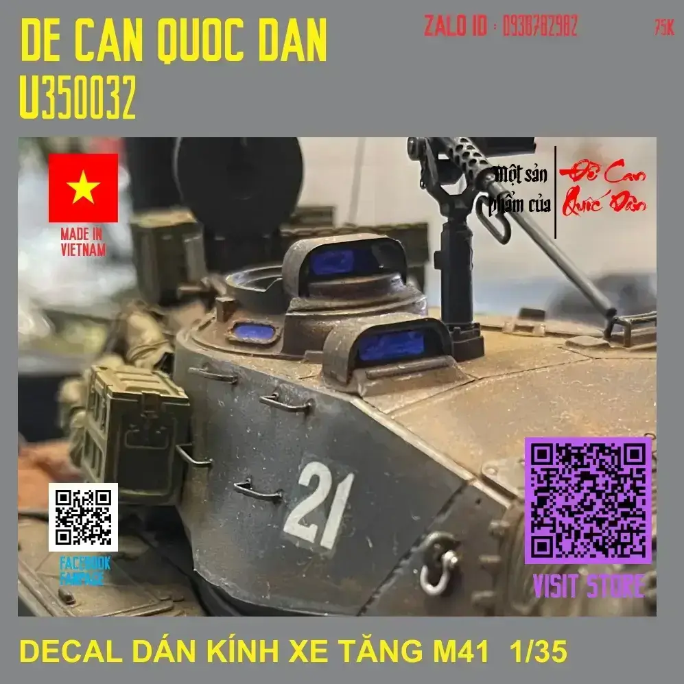 Decal Quốc Dân | 1:35 | MIẾNG DÁN KÍNH XE M41