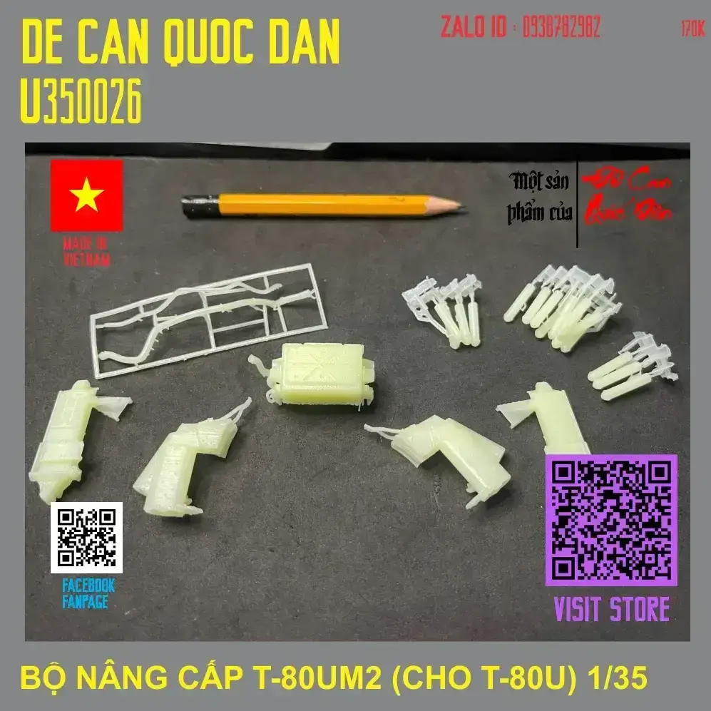 Decal Quốc Dân | 1:35 | BỘ NÂNG CẤP T-80UM2 (TỪ KIT T-80U)