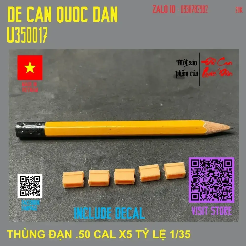 Decal Quốc Dân | 1:35 | THÙNG ĐẠN .50 CAL X5