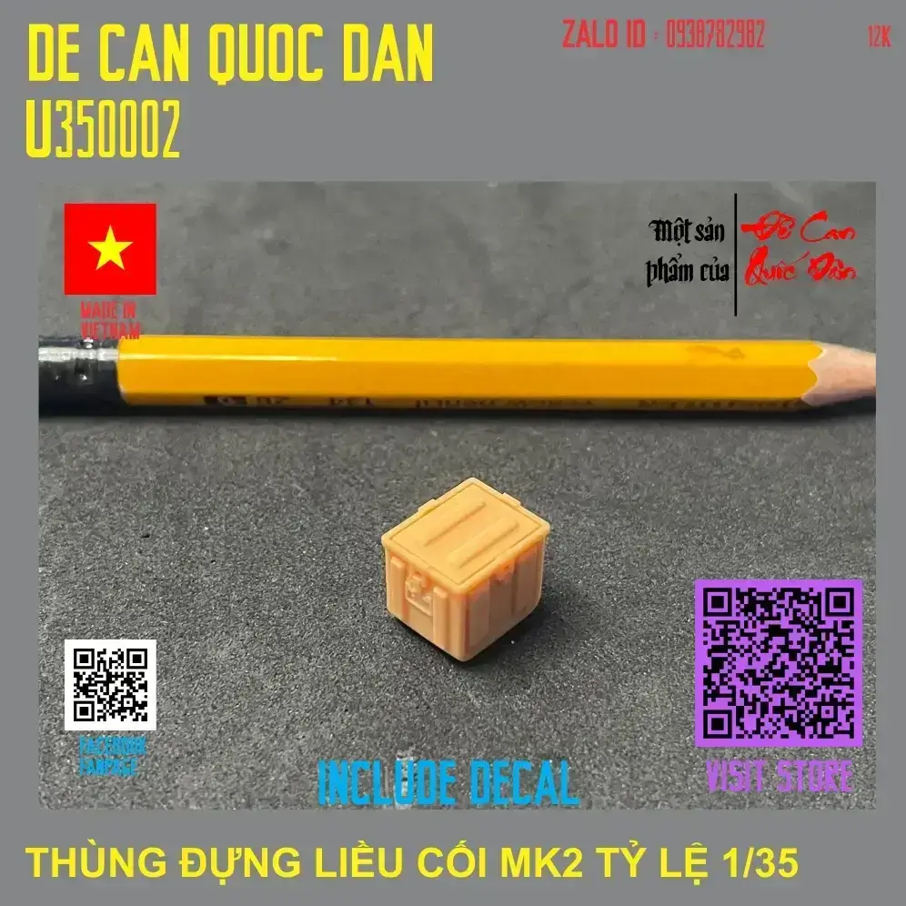 Decal Quốc Dân | 1:35 | THÙNG ĐỰNG LIỀU CỐI MK2 TỶ LỆ 1/35