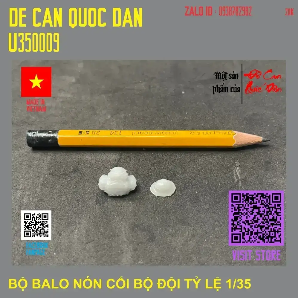 Decal Quốc Dân | 1:35 | BỘ BALO NÓN CỐI BỘ ĐỘI RESIN