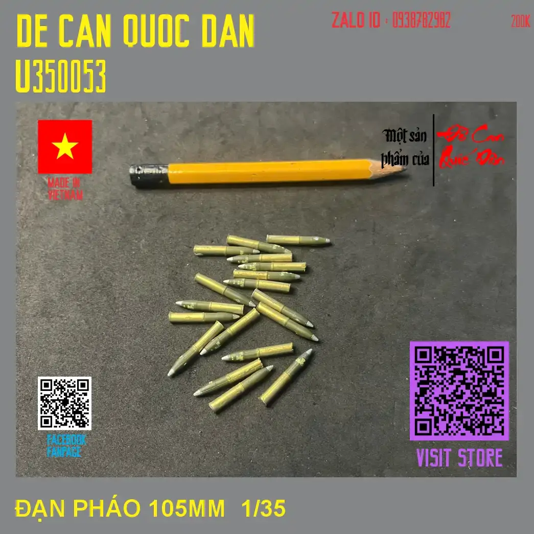 Decal Quốc Dân | 1:35 | ĐẠN 105MM ĐÃ SƠN