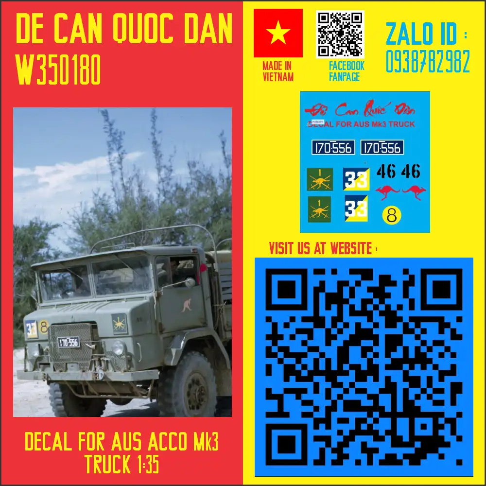 Decal Quốc Dân | 1:35 | Decal for ACCO MK3 TRUCK