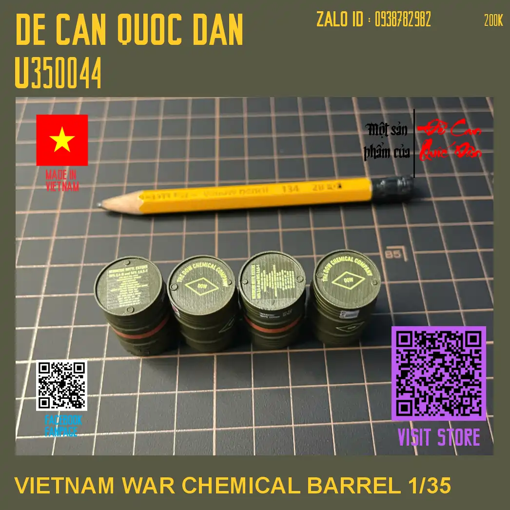 Decal Quốc Dân | 1:35 | VIETNAM WAR CHEMICAL BARREL