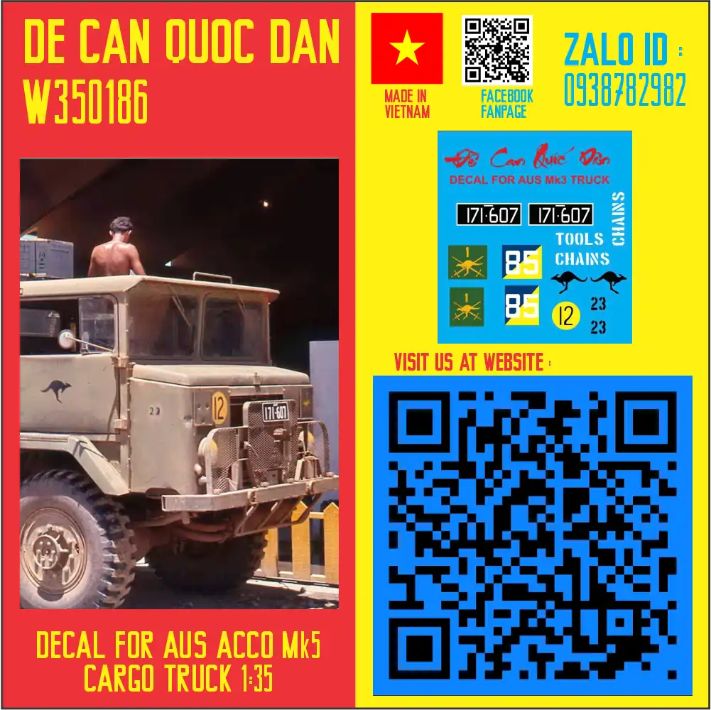 Decal Quốc Dân | 1:35 | Decal for ACCO MK5 TRUCK
