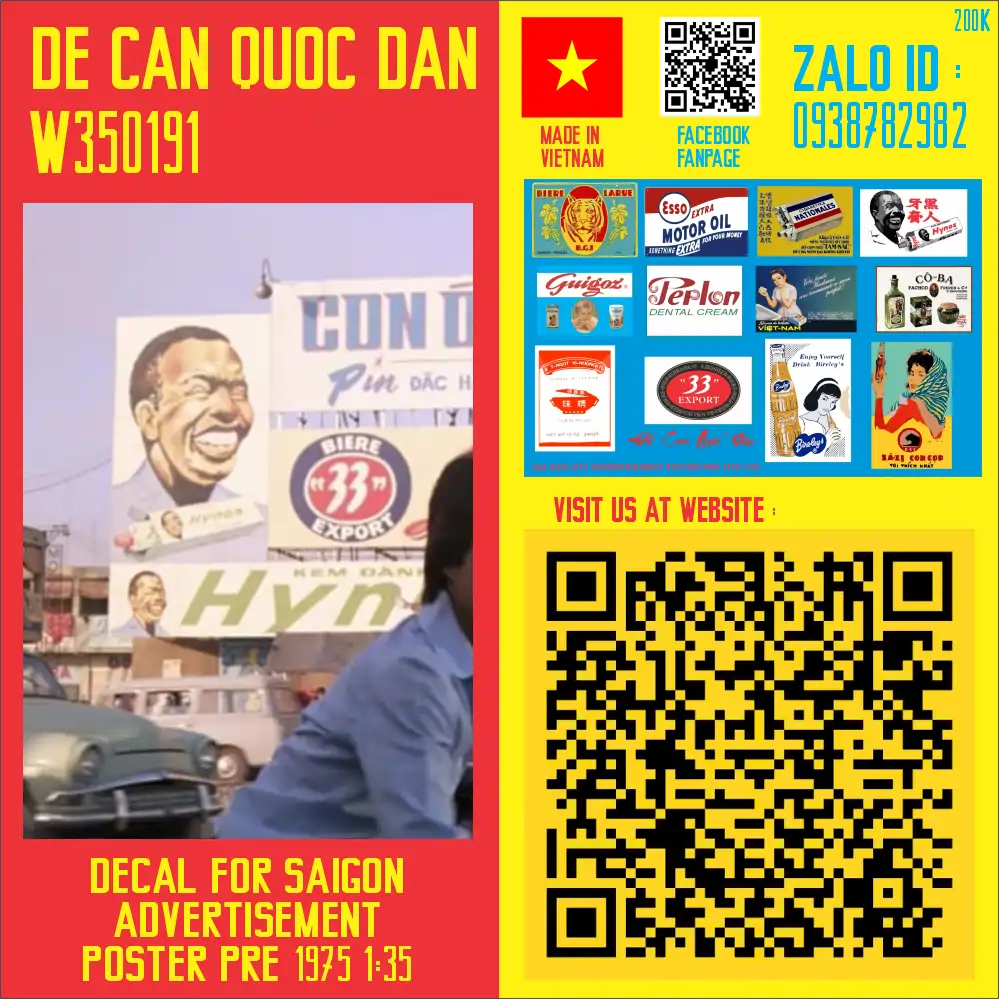 Decal Quốc Dân | 1:35 | DECAL FOR SAIGON ADVERTISEMENT POSTER PRE 1975