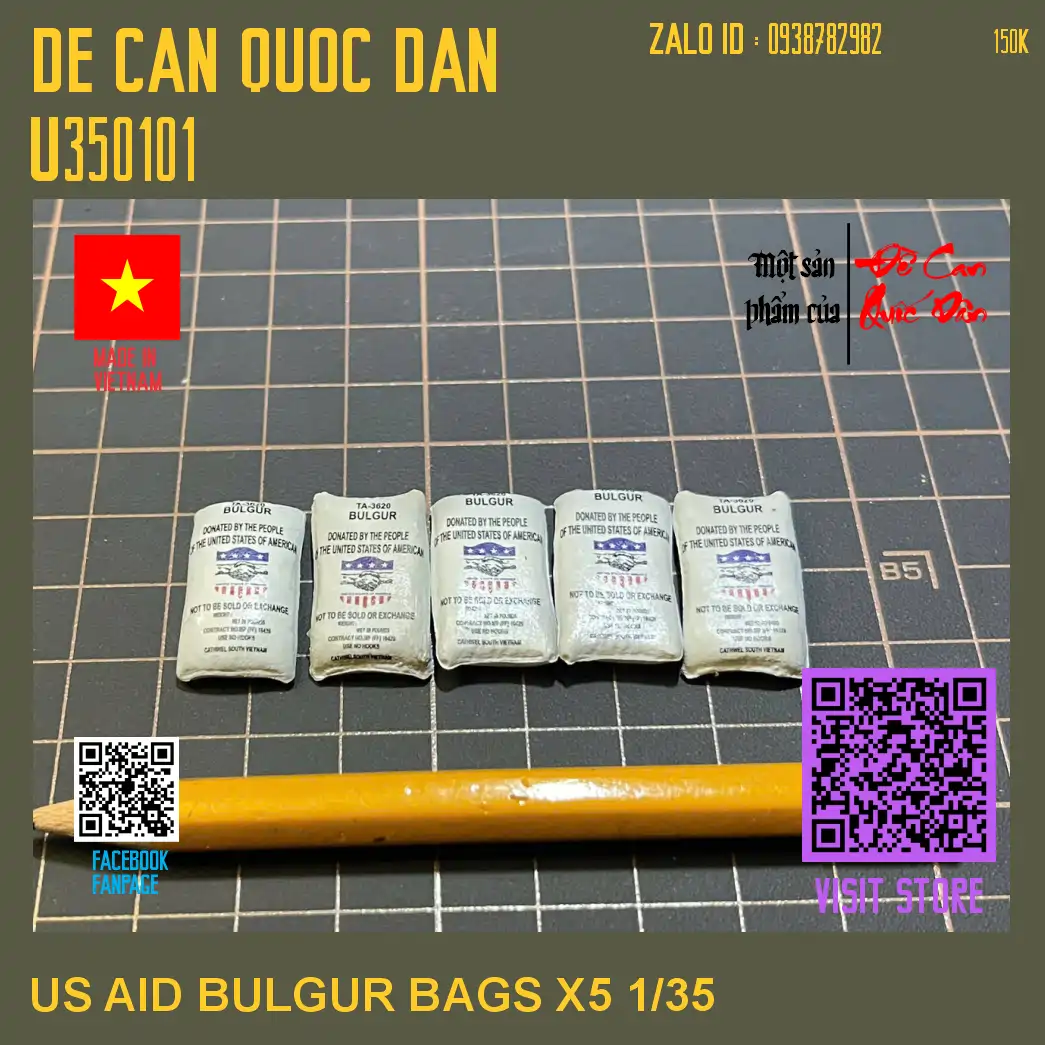 Decal Quốc Dân | 1:35 | 105MM US AID BULGUR BAGS