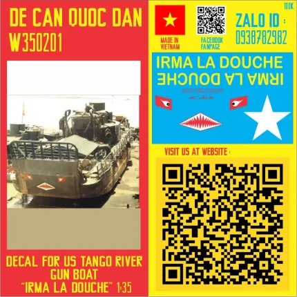 Decal Quốc Dân | 1:35 | DECAL FOR US TANGO RIVER GUNBOAT "IRMA LA DOUCHE"