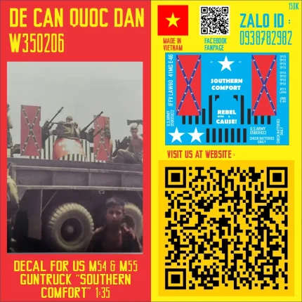 Decal Quốc Dân | 1:35 | DECAL FOR US M54 & M55 GUNTRUCK "SOUTHERN COMFORT"