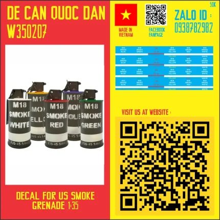 Decal Quốc Dân | 1:35 | DECAL FOR US SMOKE GRENADE