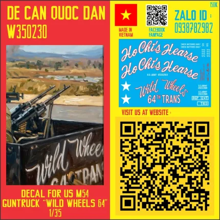 Decal Quốc Dân | 1:35 | DECAL FOR US M54 GUNTRUCK "WILD WHEELS 64"