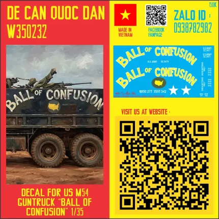 Decal Quốc Dân | 1:35 | DECAL FOR US M54 GUNTRUCK "BALL OF CONFUSION"
