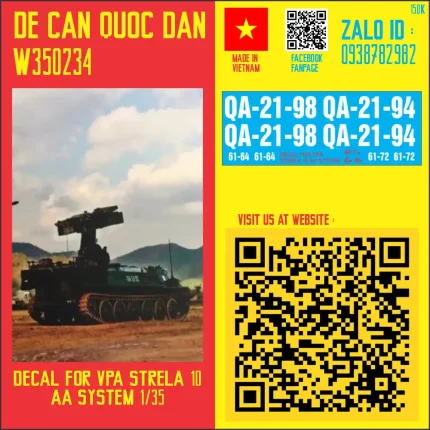 Decal Quốc Dân | 1:35 | DECAL FOR VPA STRELA 10 AA SYSTEM