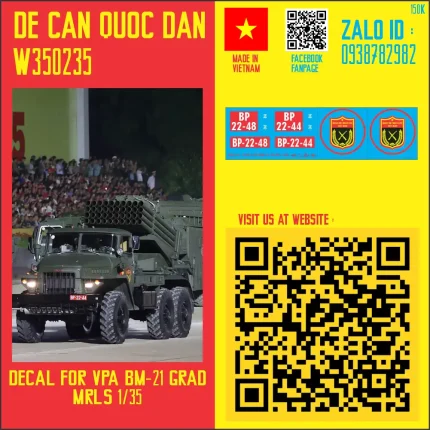 Decal Quốc Dân | 1:35 | DECAL FOR VPA BM-21 MLRS