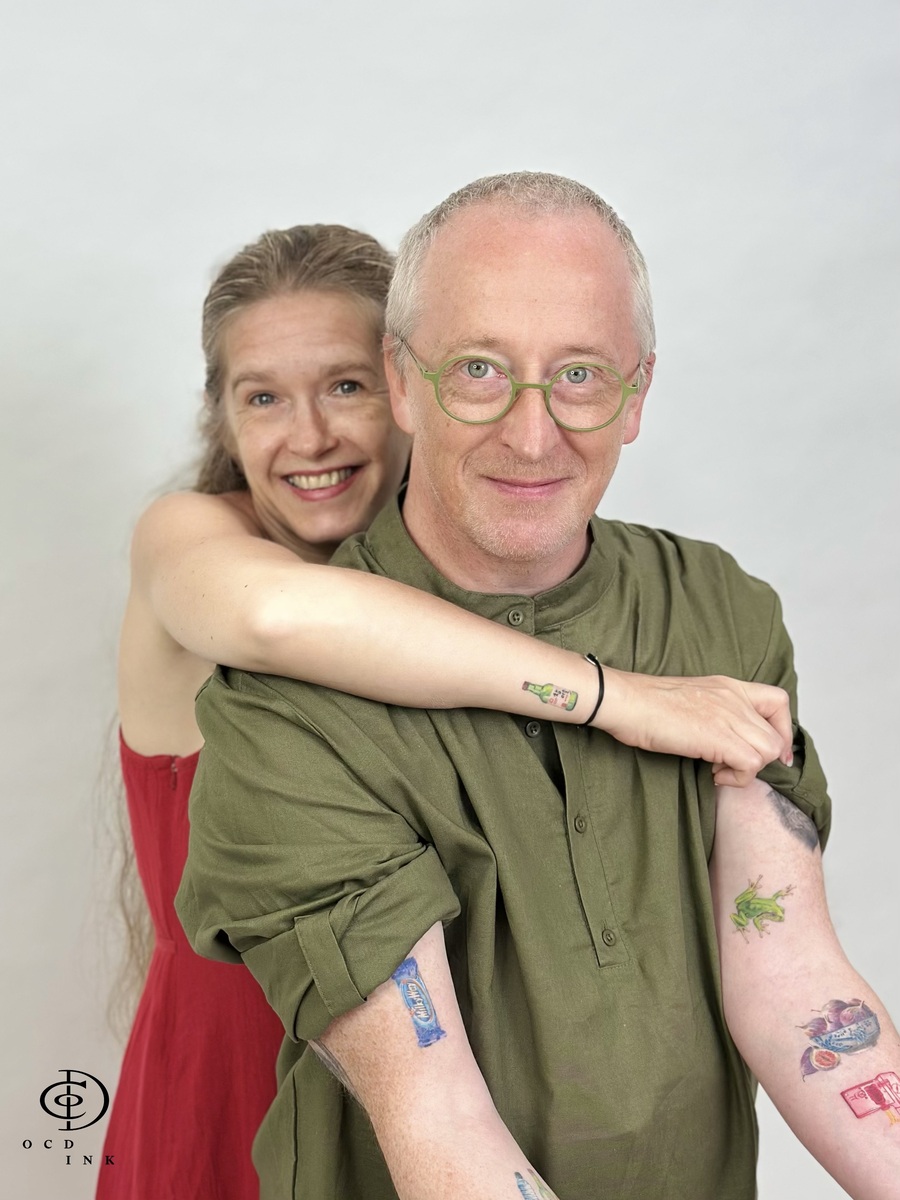 lovely elderly couple with tattoos - our client - OCD Ink 2