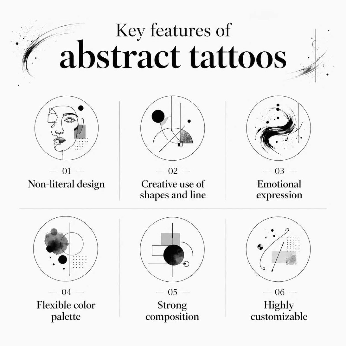 ABSTRACT abstract tattoo key features
