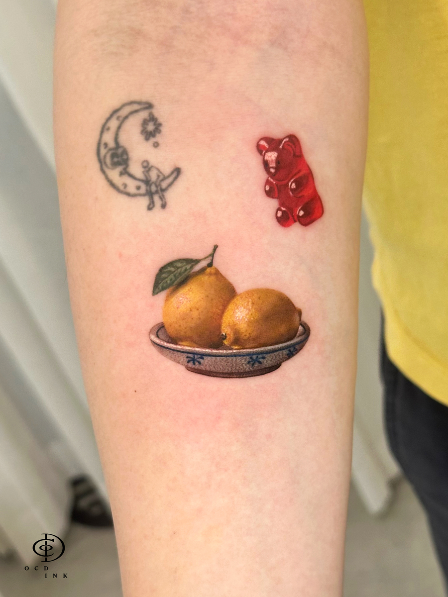color realistic tattoo of lemon - OCD Ink Studio