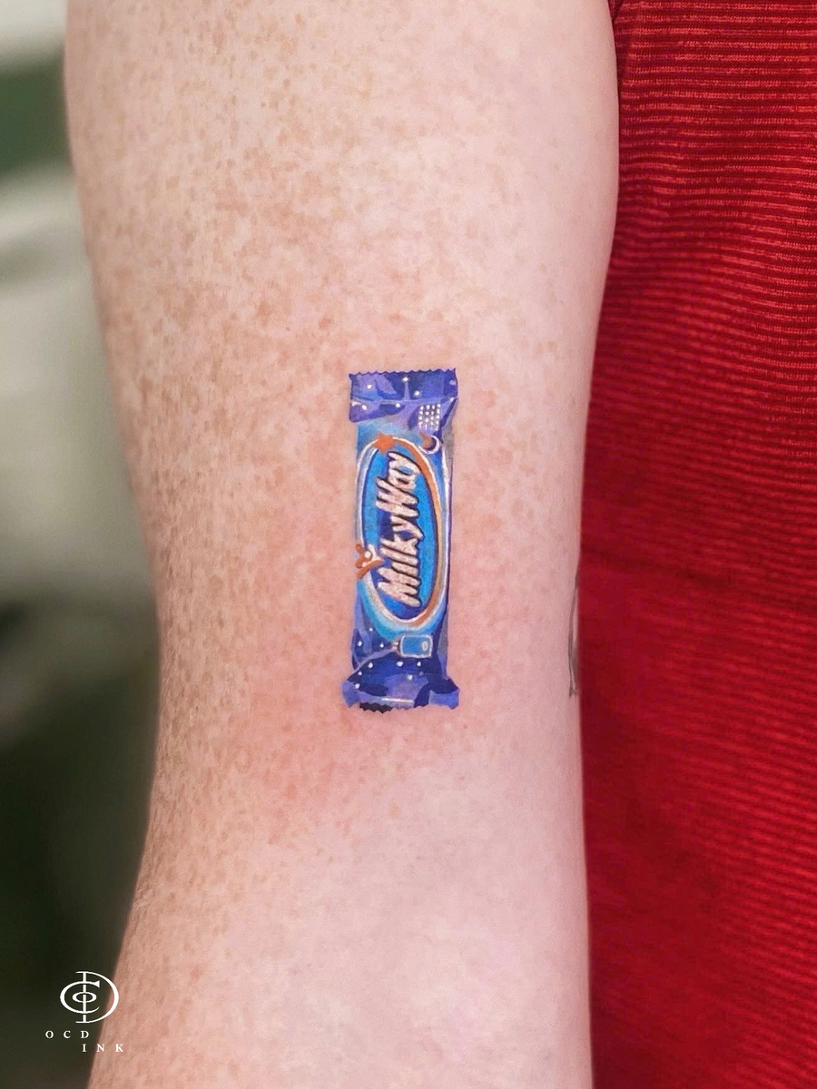 color micro realistic milky way candy pack tattoo - OCD Ink Studio