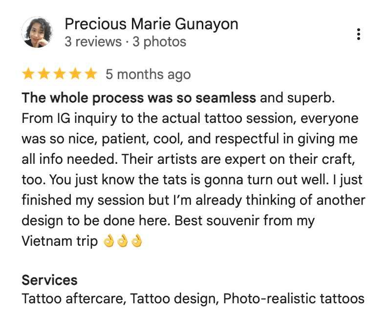 graphic tattoo testimonial